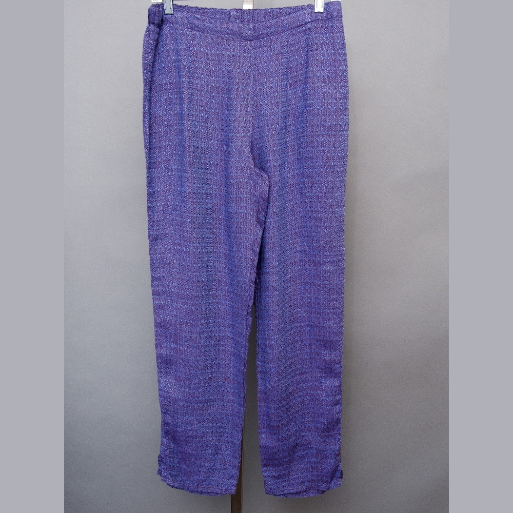 Flax linen pants S purple blue breathable NWOT